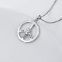 S925 Sterling Silver Peace Sign Hippie Party Accessories Pendant Necklace for Women