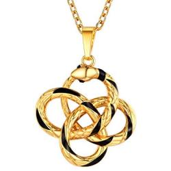 U7 Gothic Punk Jewelry Personalized Snake Necklace Pendant Chain in Platinum Gold Color, Gift for Men Women