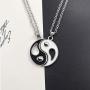 Myrnaist Yin Yang Necklace for Couple Puzzle Pendant Necklace Matching Bracelets Set Gifts for Girlfriend Boyfriend