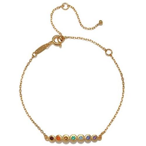 Satya Jewelry Multi Gemstone Gold Chakra Bracelet, One Size