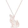 BELUCKIN Stainless Steel Howling Wolf Animal Pendant Necklace Geometric Origami Jewelry
