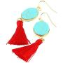 SUNYIK Assorted Semiprecious Stone Dangle Earrings for Women,Crystal Drop Tassel Earrings