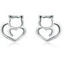 Cute Cat Earrings Stud Pearl Earrings for Women Mouse Cubic Zircon Hypoallergenic Earrings Christmas Birthday Gift