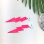 Womens Personalized Lightning Hook Earrings Dangle Drop Resin Acrylic Lighting Bolt Drop Neon Earrings for Girls Bridal Party Jewelry (Rose Red)