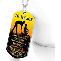 FAYERXL Gift To My Husband Boyfriend Fiance Man From Wife Girlfriend Dog Tag Necklace Love Jewelry