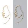 HZJCC Hollowed out face drop earrings for women gold plated punk earrings Jewelry (gold)