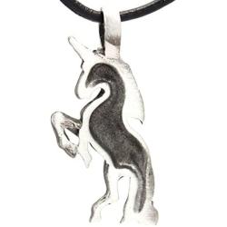 Trilogy Jewelry Pewter Mystical Unicorn Pendant on Leather Necklace