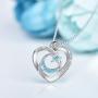 Distance Heart Necklace for Women 925 Sterling Silver 18k Moon Heart Pendants for Girlfriend Wife Mother Sister Necklaces Jewelry for Christmas Valentines Day