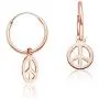 Big Apple Hoops - Easter Sunday High Polished Peace Sign Charm Hoop Earrings Made from Genuine 925 Sterling Silver in 3 Color Rose, Silver or Gold with Protective Electrocoated Finish for Maximum Anti-Tarnish Big Apple Hoops - Easter Sunday High Polished Peace Sign Charm Hoop Earrings Made from Genuine 925 Sterling Silver in 3 Color Rose, Silver or Gold with Protective Electrocoated Finish for Maximum Anti-Tarnish