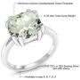 Gem Stone King 925 Sterling Silver Green Prasiolite Womens Ring (3.33 Ct Cushion Checkerboard Available in size 5, 6, 7, 8, 9)