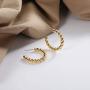 Twisted Chunky Hoop Earrings 14K Gold Plated Dainty Lightweight Hypoallergenic Open Hoops Earrings for Women Gift
