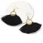 Solememo Gold Tone Lightweight Bohemian Ethnic Silky Thread Tassel Fringe Fan Shape Dangle Earring for Women Teen Girls