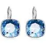 AOBOCO Sterling Silver Leverback Earrings Embellished with Crystals from Austria, Hypoallergenic Cushion Cut Square Crystal Earrings, Fine Anniversary Birthday Jewelry Gifts for Women