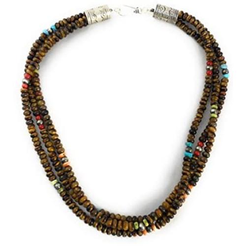 Masha Southwestern Sterling Silver Necklace 25''