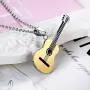 MONALLY Guitar Necklace for Men Women Hip Hop Music Style Stainless Steel Guitar Pendant Jewelry Gifts MONALLY Guitar Necklace for Men Women Hip Hop Music Style Stainless Steel Guitar Pendant Jewelry Gifts
