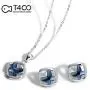 T400 925 Sterling Silver Blue Butterfly Crystal Pendant Necklace Dangling Stud Earrings Jewelry Set Birthday Gift for Women Girls T400 925 Sterling Silver Blue Butterfly Crystal Pendant Necklace Dangling Stud Earrings Jewelry Set Birthday Gift for Women Girls