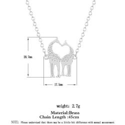 MIXIA Minimalist Double Kissing Giraffes Necklace Abstract Simple Animal Pendant