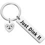 HOLLP Pickleball Jewelry Pickleball Players Gifts Just Dink It Keychain Pickleball Lovers Gift