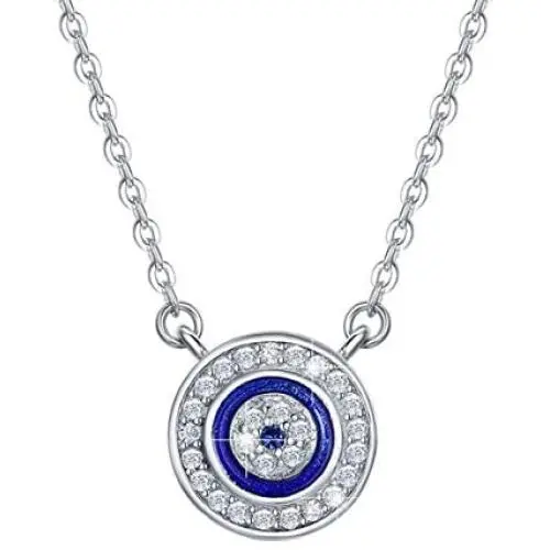 BAMOER 925 Sterling Silver Expandable Lucky Blue Evil Eye Chain Bracelet Necklace with Sparkling Cubic Zirconia for Women Girls BAMOER 925 Sterling Silver Expandable Lucky Blue Evil Eye Chain Bracelet Necklace with Sparkling Cubic Zirconia for Women Girls