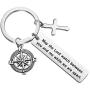 CYTING Christian Keychain Genesis 31:49 May The Lord Watch Between You And Me While We Are Apart Religious Jewelry Long Distance Gift For Couple Family Best Friends