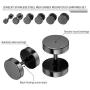 Aroncent 12PCS 6 Pairs 4-14mm Stainless Steel Black Stud Earrings Set Faux Fake Gauges Earrings Fake Ear Plugs Earrings