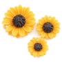 NX Garden 12PCS Yellow Sunflower Girasoles Daisy Flowers Resin Flatback Cabochon with Hole for Necklace Earrings Ring Bracelet Handmade DYD 3 Size