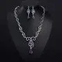 Neoglory Purple Cubic Zirconia Teardrop Jewelry Set Necklace Earrings Wedding Bridal Women Jewelry embellished with Crystals from Swarovski