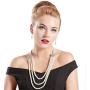 BABEYOND 1920s Gatsby Pearl Necklace Vintage Bridal Pearl Necklace Earrings Jewelry Set Multilayer Imitation Pearl Necklace with Brooch