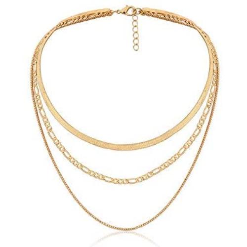Punk Multi Layered Necklace Gothic Snake Bone Choker Necklaces Collar Hip Hop Thick Chain Chunky Jewelry Women Girls Metal Link Vintage Charm Jewelry Set Night Bar Cuban Choker
