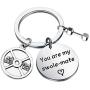 BAUNA Fitness Workout Keychain Swolemates Jewelry You are My Swolemate Dumbbell Exercises Weightlifting Sports Fitness Gifts for Friends Couple