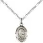 F A Dumont Sterling Silver St. Dymphna Pendant with 18'' Sterling Silver Lite Curb Chain. Patron Saint of Mental Illness/Runaways