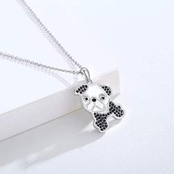 JUSTKIDSTOY Dog Necklace for Women 925 Sterling Silver Pet Puppy Pendant Necklace Cute Animal Jewelry for Birthday