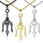Trident Necklace, 3PCS LE-SEKAI Poseidon Trident Necklaces Stainless Steel Ancient Greek Amulet Necklace Neptune Pendant Poseidon God of The Sea Trident Pendant Hip Hop Jewelry Sailors Gift for Him