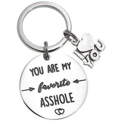 Melix Home for Boyfriend Keychain You are My Favorite Asshole Funny Couple Keychain Jewelry Valentines Day Gift for Him Boyfriend Husband Keyring