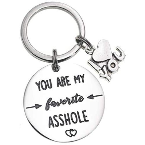 Melix Home for Boyfriend Keychain You are My Favorite Asshole Funny Couple Keychain Jewelry Valentines Day Gift for Him Boyfriend Husband Keyring