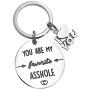 Melix Home for Boyfriend Keychain You are My Favorite Asshole Funny Couple Keychain Jewelry Valentines Day Gift for Him Boyfriend Husband Keyring