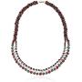 Elegant Womens Hematite Magnetic Therapy Necklace with Healing Stones Pain Relief for Neck Arthritis Migraine Headaches Shoulders and Back (Regular, Red Agate)