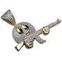 Moca Jewelry Hip Hop Iced Out Bling Holding The Gun Personalized Pendant 18K Gold Plated Chain Necklace for Men Women Moca Jewelry Hip Hop Iced Out Bling Holding The Gun Personalized Pendant 18K Gold Plated Chain Necklace for Men Women