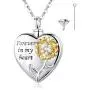 EUDORA Personalized Sunflower Cremation Necklace, Sterling Silver You are My Sunshine Heart-shape Custom Urn Engraved Memorial Jewelry for Ashes, 20 inches Chain EUDORA Personalized Sunflower Cremation Necklace, Sterling Silver You are My Sunshine Heart-shape Custom Urn Engraved Memorial Jewelry for Ashes, 20 inches Chain