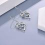 Evil Eye Earrings Sterling Silver Heart Evil Eye Dangle Earrings Cubic Zirconia Evil Eye Jewelry Gifts for Women Wife