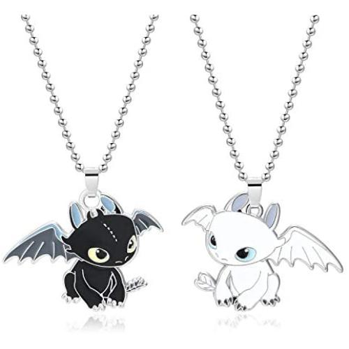 XOFOAO How to Train Your Dragon Toothless Charm Necklace Single-Sided Cosplay