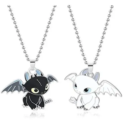 XOFOAO How to Train Your Dragon Toothless Charm Necklace Single-Sided Cosplay