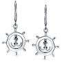 Nautical Boat Ship Wheel Anchor Small Leverback Dangle Earrings For Women For Teen 925 Sterling Silver