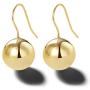 Carleen 14K Yellow Gold Plated 925 Sterling Silver Dainty Statement Large Ornamental Round Ball Drop Dangle Earrings Delicate Fine Jewelry Stud Earrings for Women, Ball Diameter 12mm