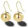 Carleen 14K Yellow Gold Plated 925 Sterling Silver Dainty Statement Large Ornamental Round Ball Drop Dangle Earrings Delicate Fine Jewelry Stud Earrings for Women, Ball Diameter 12mm