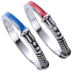 HANRESHE Best Star Lightsaber Ring Set for Men Punk Vintage Ring Movie Fashion Jewelry for Man Rings