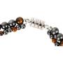 Elegant Womens Hematite Magnetic Therapy Necklace with Healing Stones Pain Relief for Neck Arthritis Migraine Headaches Shoulders and Back (Regular, Tiger Eye)