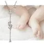 DAOSHANG 925 Sterling Silver Infinity Baby Feet Lariat Necklace for Women New Mom Necklace Soon to be Mom Gifts