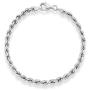 Miabella 925 Sterling Silver 4mm Classic Rope Chain Link Bracelet for Women Men, 6.5, 7, 7.5, 8, 8.5 Inch Made in Italy