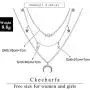 Ckecharfa Boho Layered Star Necklaces Silver Moon Pendant Necklace Crystal Choker Neck Chain Summer Beach Jewelry Accessories for Women and Girls